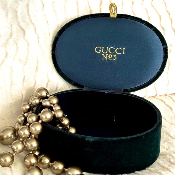 Gucci No. 3 Hunter Green Velvet Vintage Perfume/Cologne Box - Picture 3 of 16